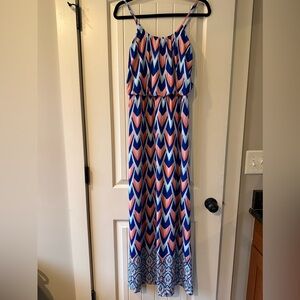 Alya Strapless Chevron Maxi Dress